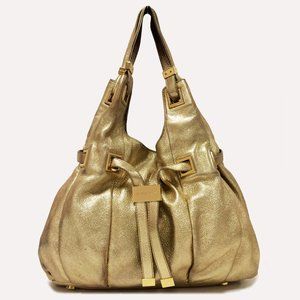 Michael Michael Kors Gold Leather Shoulder Bag